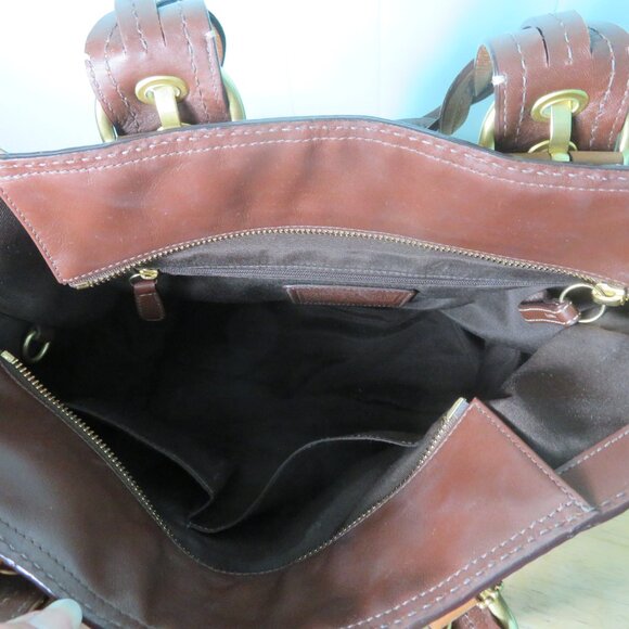 Coach Vintage Leather Handbag Satchel Purse Brown - Picture 8 of 9
